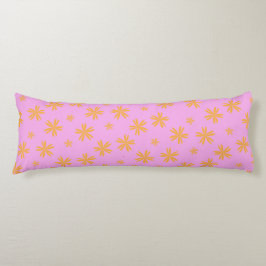 Preppy Orange Pink Floral Einfaches Blume Muster Seitenschläferkissen