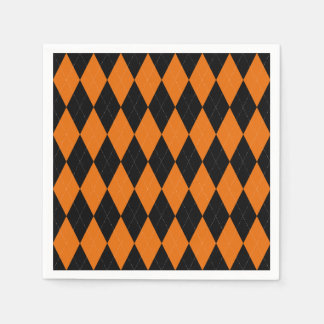 Preppy Orange Raute Party Paper Napkin Serviette
