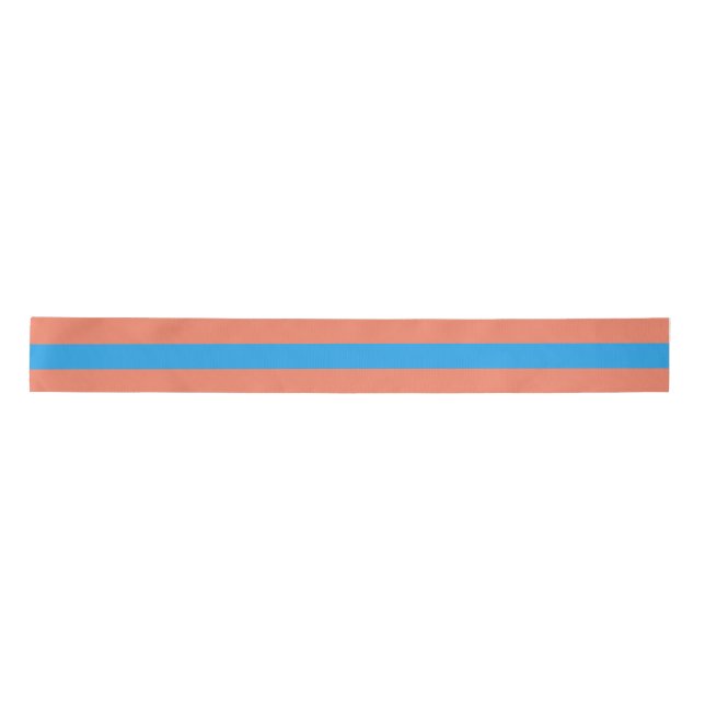 Preppy Orange und Blue Striping Satinband (Vorderseite)