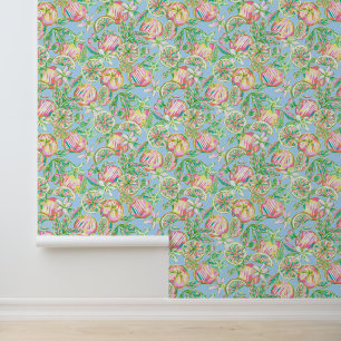 Preppy Palm Beach Blue & Pink Orange Tapete
