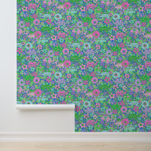 Preppy Palm Beach Blue, Pink und Green Camels Tapete