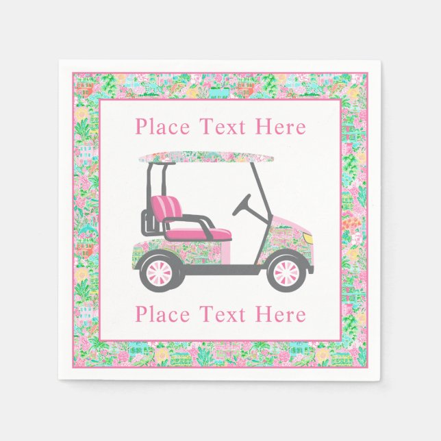 Preppy Palm Beach Golf Cart Serviette (Vorderseite)
