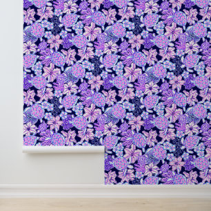 Preppy Palm Beach Lila & Navy Turtles Tapete