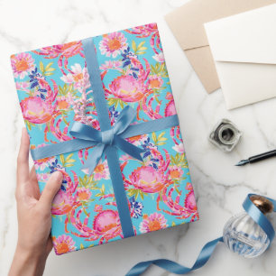 Preppy Palm Beach Ocean Crabs Muster Geschenkpapier