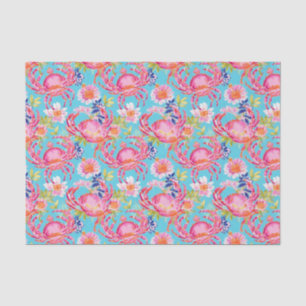 Preppy Palm Beach Ocean Crabs Muster Seidenpapier