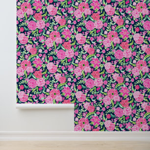Preppy Palm Beach Pink-Blume Tapete