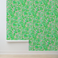Preppy Palm Beach Pink & Green Seashells