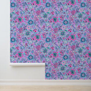 Preppy Palm Beach Pink & Lavendel Blume Tapete