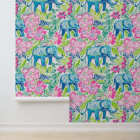 Preppy Palm Beach Pink und Blue Elefanten