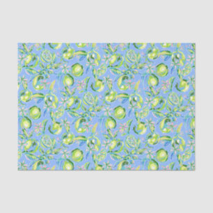 Preppy Palm Beach Print Blue und Green Limes Seidenpapier