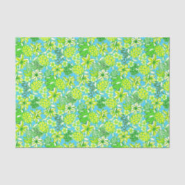 Preppy Palm Beach Print Green & Blue Turtles Seidenpapier