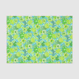 Preppy Palm Beach Print Green & Blue Turtles Seidenpapier
