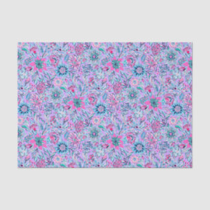 Preppy Palm Beach Print Lavendel und Rosa Blume Seidenpapier