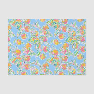 Preppy Palm Beach Print Pastellfarben Orange Seidenpapier