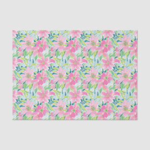 Preppy Palm Beach Print Pink und Green Blume Seidenpapier