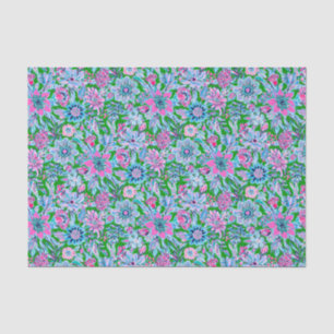 Preppy Palm Beach Print Pink und Green Blume Seidenpapier