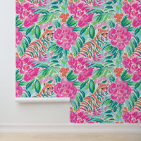 Preppy Palm Beach Tigers und tropische Blume