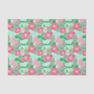 Preppy Palm Beach Tropical Blume Muster Seidenpapier