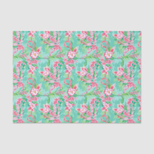 Preppy Palm Beach Tropical Blume Muster Seidenpapier