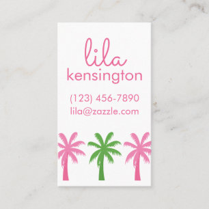 Preppy Palm Tree Business- oder Kontaktkarten Visitenkarte
