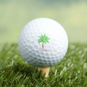 Preppy Palm Tree Custom Carbon Fibre Golfball