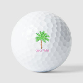 Preppy Palm Tree Custom Carbon Fibre Golfball