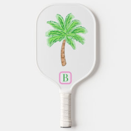 Preppy Palm Tree Monogram Carbon Fiber Pickleb Pickleball Schläger