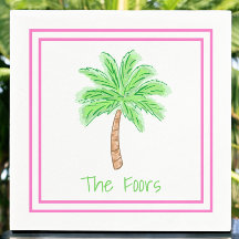 Preppy Palm Tree Personalisierte Grenze