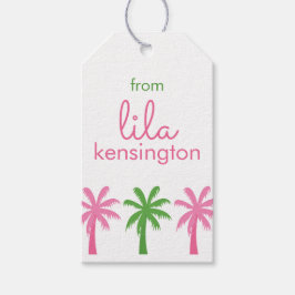 Preppy Palm Trees Personalisierte Gift Tags Geschenkanhänger