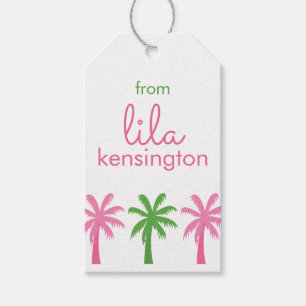 Preppy Palm Trees Personalisierte Gift Tags Geschenkanhänger