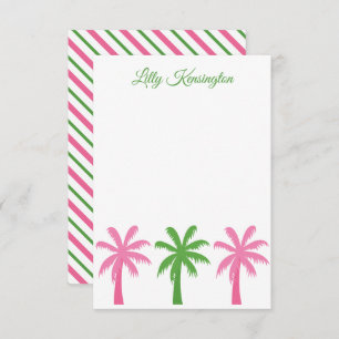 Preppy Palm Trees Personalisierte Mitteilungskarte