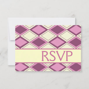 Preppy Pastel Pink Raute Moderne Geburtstagszeit U RSVP Karte