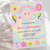 Preppy Pastel Pink Y2K Happy Face Party Geburtstag