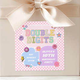 Preppy Patch 10. Geburtstagsparty Quadratischer Aufkleber