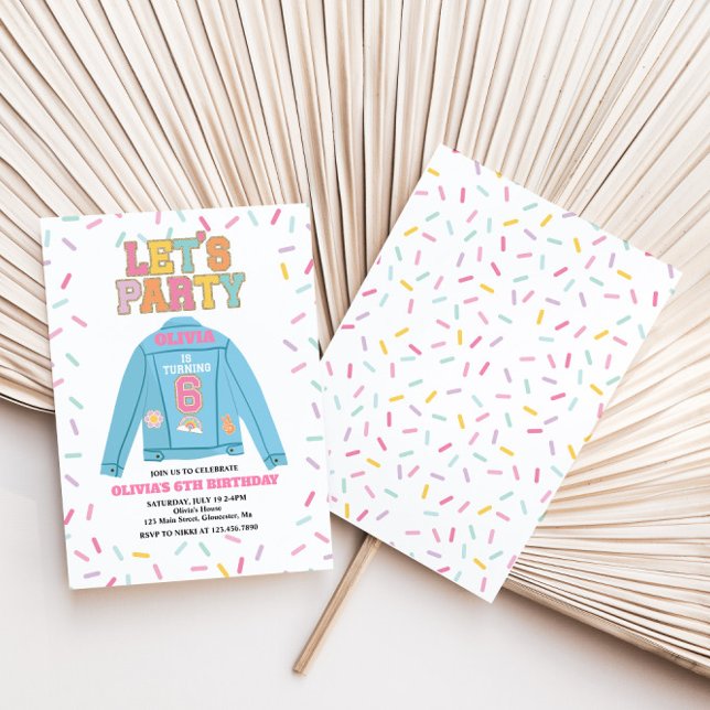 Preppy Patch jacke 6. Geburtstag Einladung (Von Creator hochgeladen)