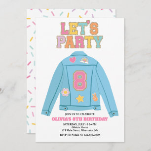Preppy Patch jacke 8TH Birthday Einladung