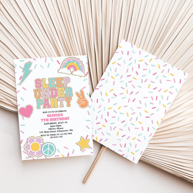 Preppy Patch Schlaf unter dem Geburtstag Einladung (Von Creator hochgeladen)