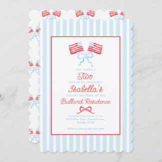 Preppy Patriotic 4. Juli Zweiten Geburtstag Einladung