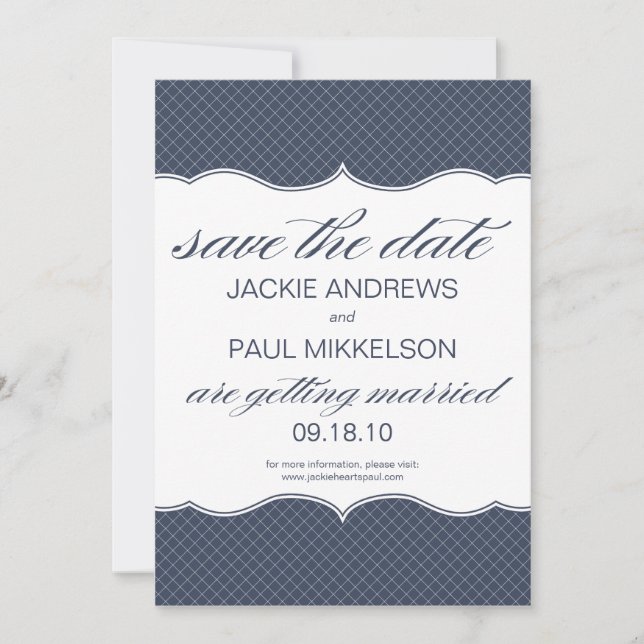 Preppy Pattern Save the Date Card (Vorderseite)