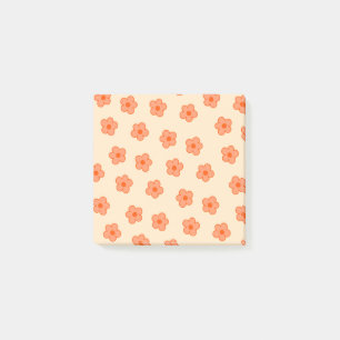 Preppy Peach Orange Hippie Blume Post-it Klebezettel