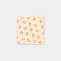 Preppy Peach White Hippie Blume Muster