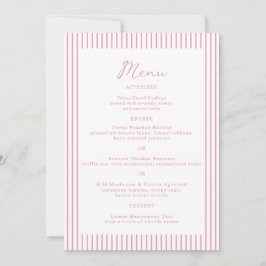 Preppy Peony Pink Chic Monogram Wedding Menu Card Einladung