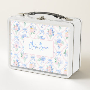 Preppy Personalisiert Blütenbows Metall Brotdose