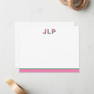 Preppy Personalisiert Initial Mitteilungskarte