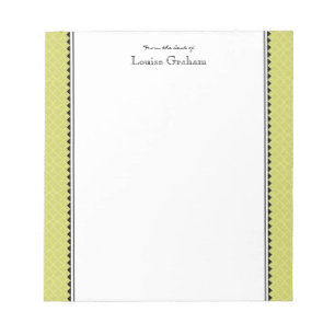 Preppy Personalisiert Stationary - Limon & schwarz Notizblock