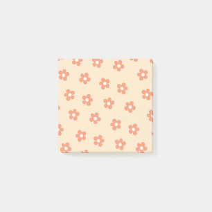 Preppy Pfirsich Weiße Hippie-Blumenmuster Post-it Klebezettel