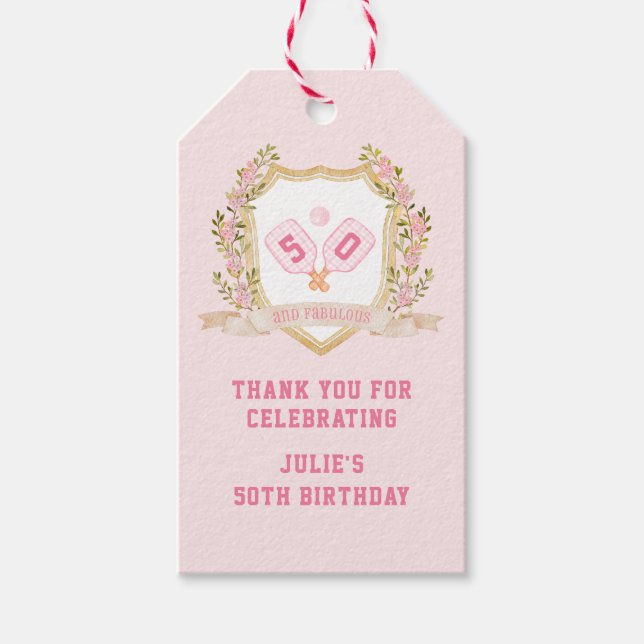 Preppy Pickle Ball | Benutzerdefiniertes Geburtsja Geschenkanhänger (Vorderseite)