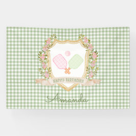 Preppy Pickle Ball Happy Birthday Banner