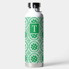 Preppy-Pickleball-Damask - Grünes Dink-Muster Trinkflasche