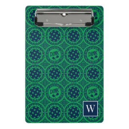 Preppy-Pickleball-Damask – Navy & Grün Dink Mini Klemmbrett